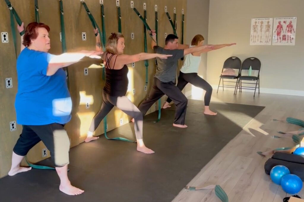 Group Classes on the Yoga Wall at the Clarity Garden in Lower Sackville, NS